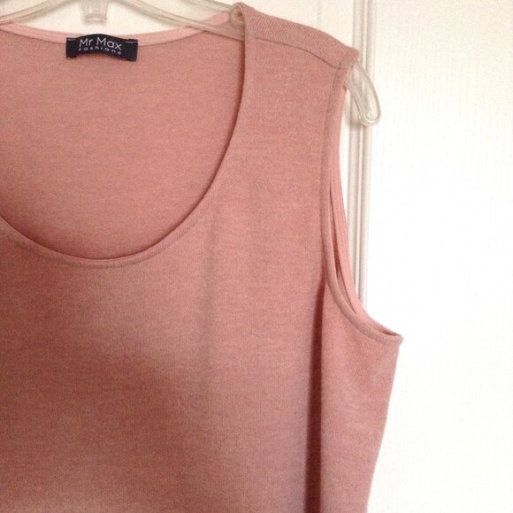 Mr. Max Fashions Women's Sleeveless Knit Tank Top Size XL Powder Pink Comfy - Picture 2 of 6
